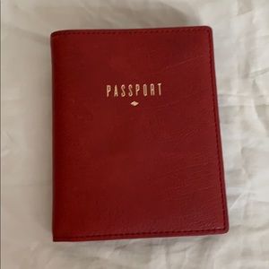 Fossil Red Velvet Passport Holder